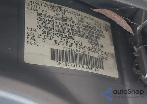 2009 Nissan Versa 1.8S из США, поврежденный, VIN 3N1BC13EX9L388080